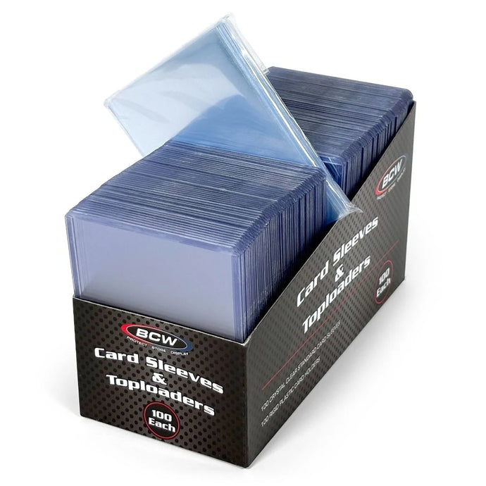 Card Sleeve and Toploader Combo Pack (100-200)