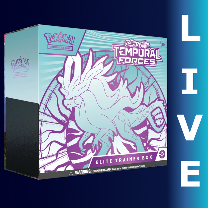 Pokemon Scarlet and Violet Temporal Forces Elite Trainer Box (Walking Wake Variant) - LIVE